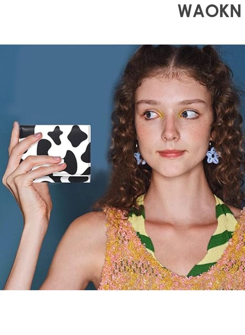 WAOKN Girls and boys wallet , Cute Print Mini Wallet Small Wallet , Cash Pocket Card Holder ID Window Purse , Mini wallet , Waterproof, ultra light, wear-resistant, wallet , suitable for Women and men , black and white . - Image 3